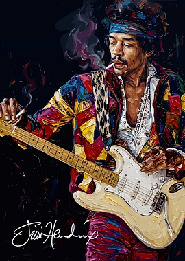 Jimi Hendrix Playing Guitar