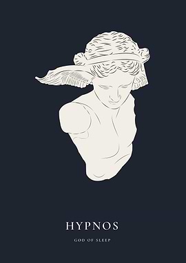 Hypnos Wall Art Print | Greek God of Sleep Decor for Calm Restful Interiors