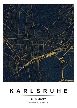 Karlsruhe City Map Poster