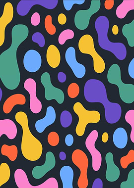 Abstract Colorful Blob Pattern