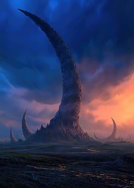 Alien Landscape with Spire Formations