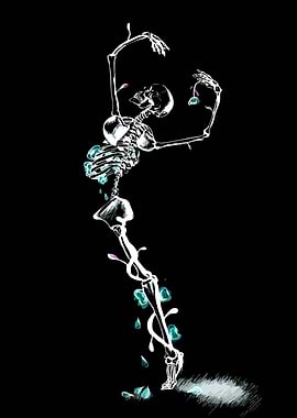 Skeleton Dancer with Flowers