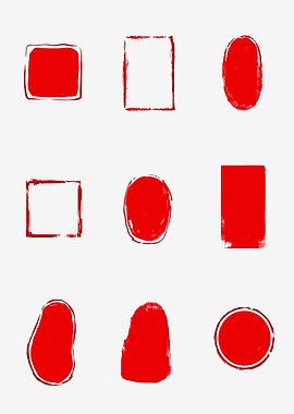 Red Stamp Shapes Collection