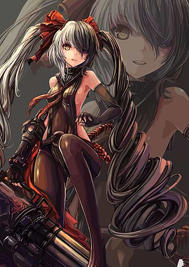 Anime Girl with Large Weapon