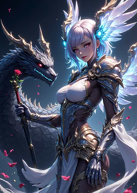 Dragon Tamer with Angelic Wings