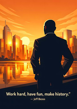 Man overlooking city at sunset