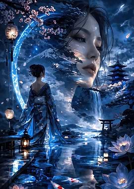 Enchanting Japanese Night Scene