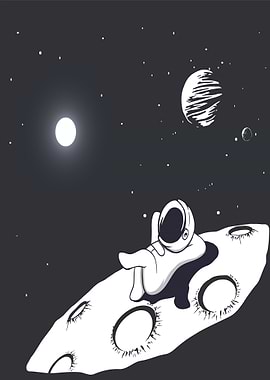 Astronaut relaxing on the moon