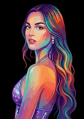 Colorful Portrait of Olivia Rodrigo