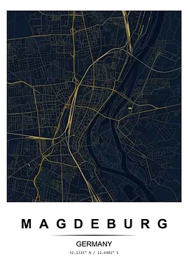 Magdeburg City Map Poster