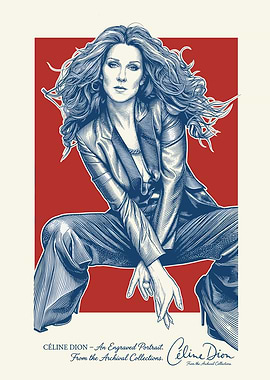 Celine Dion Engraved Portrait