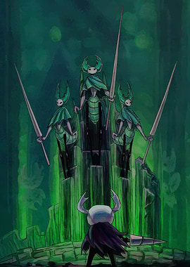 Hollow Knight Characters in Green Setting