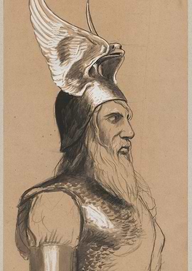 Warrior with Eagle Helmet