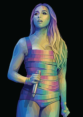 Colorful Tate McRae with Microphone