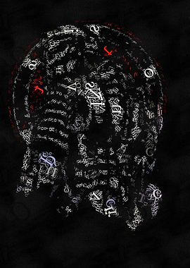 Head made of letters