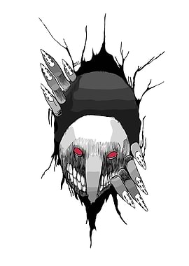 Creepy Monster Emerging from Black Hole