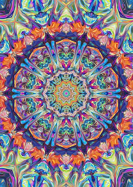 Vibrant Kaleidoscope Abstract Art
