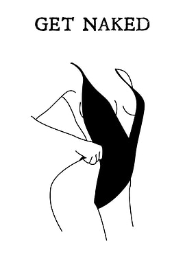 Get Naked Text with Woman Illustration