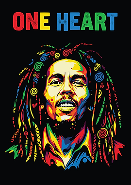 Bob Marley One Heart Pop Art