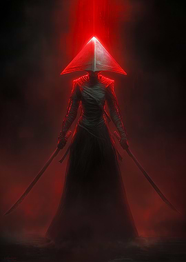 Mysterious Samurai with Red Light