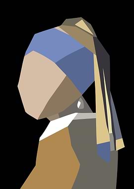 Geometric 'Girl with a Pearl Earring'