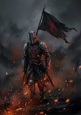 Knight with Tattered Flag