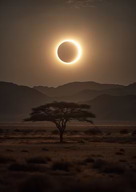 Solar Eclipse Over African Landscape