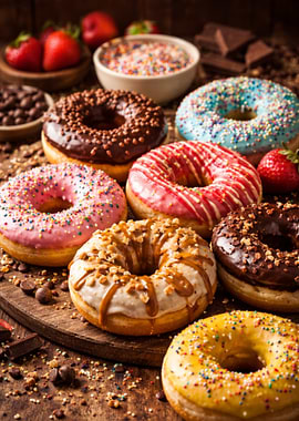 Assortment of Decorated Donuts