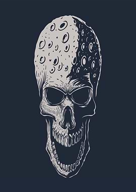 Alien Skull with Moon Craters