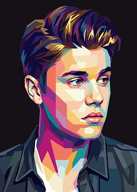 Pop Art Portrait of a Justin Bieber