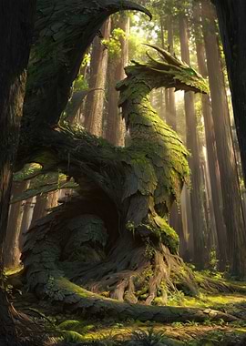 Mossy Dragon in Redwood Forest