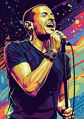 Chester Bennington Singing Pop Art