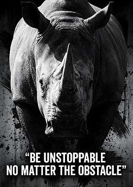 Rhinoceros with Inspirational Quote