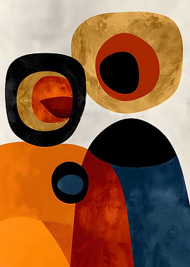 Abstract Geometric Shapes with Textured Finish