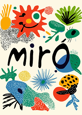 Miro Abstract Art with Playful Shapes