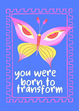 Butterfly with Eyes and Inspirational Text