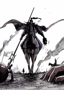 Dark Warrior on Horseback