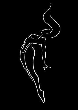 Elegant Line Art of a Dancer