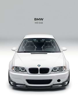 White BMW M3 E46 Front View