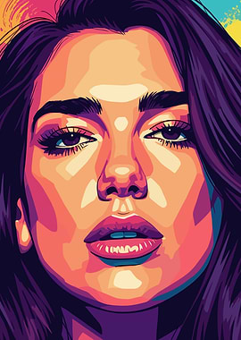 Dua Lipa Pop Art Portrait