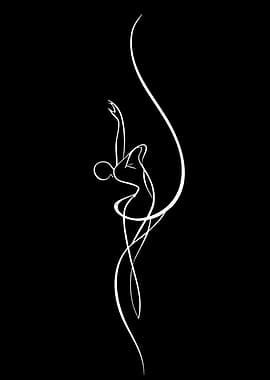 Elegant Dancer with Flowing Ribbon