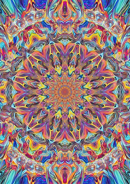 Vibrant Psychedelic Mandala Art