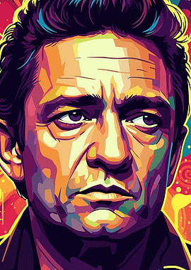 Johnny Cash Pop Art Portrait
