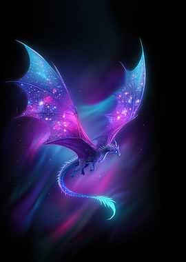 Galaxy Dragon in Cosmic Aurora