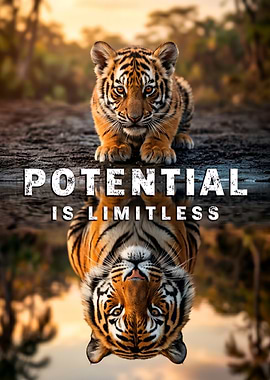 Tiger Reflection Potential is limitless Mindset