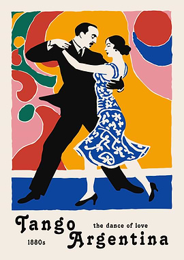 Tango Argentina Vintage Poster