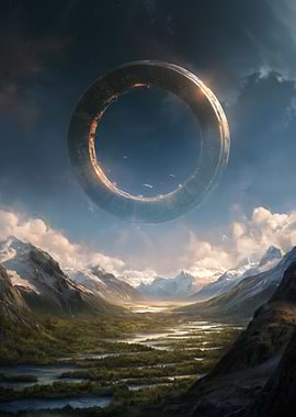 Ringworld Over a Mountain Valley