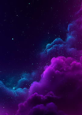 Cosmic Nebula with Stars