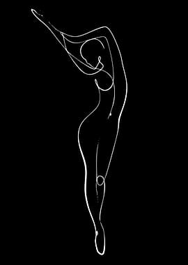 Elegant Line Art of a Dancer