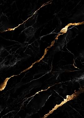 Black Marble with Gold Veins